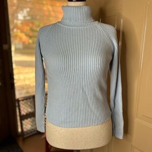 Sky Blue Women's Turtleneck Sweater